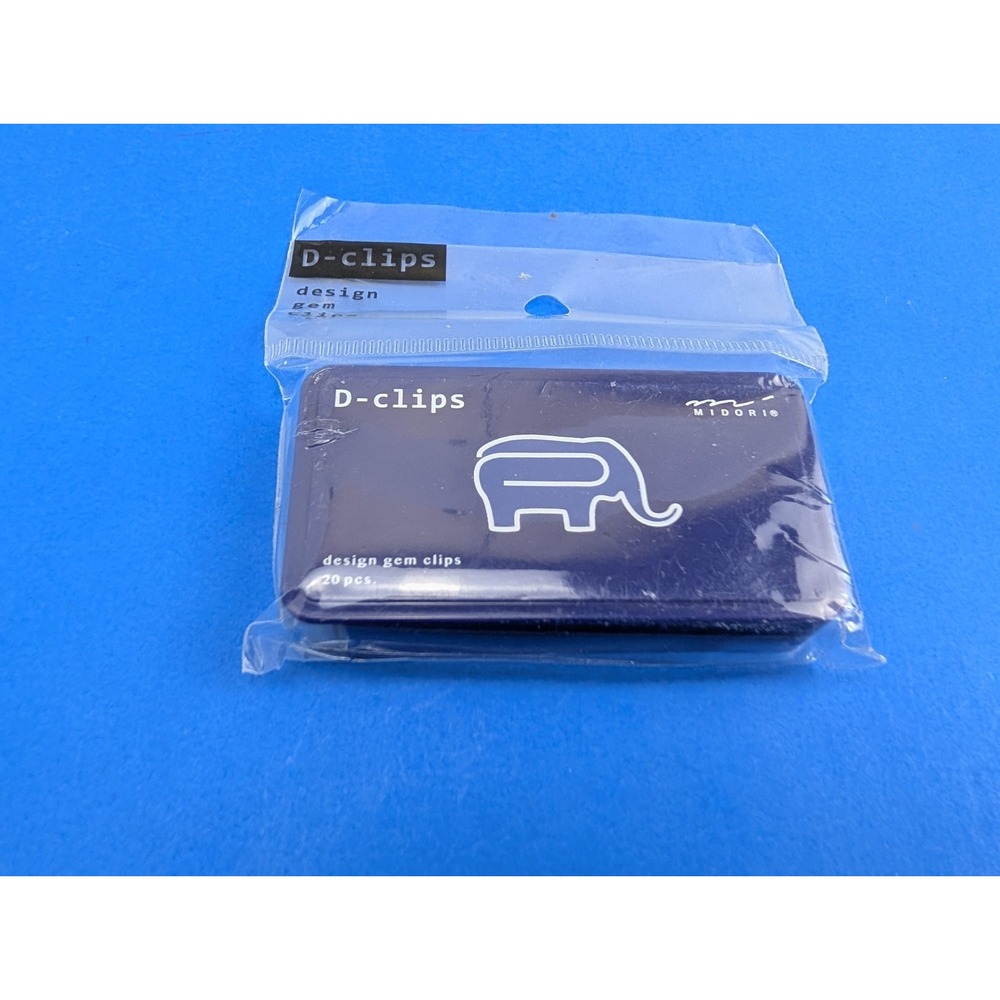 Midori Japan D-Clips Elephant Shaped Paperclips 43391-006 20pcs